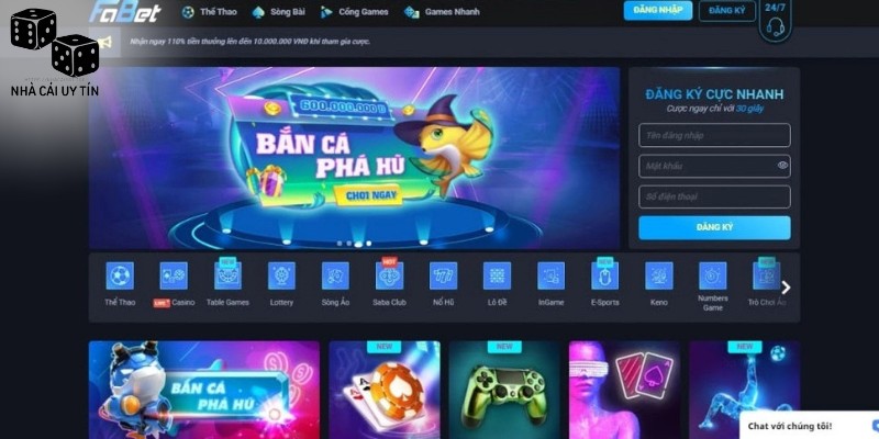 Toàn cảnh sân chơi cá cược Fabet